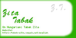 zita tabak business card